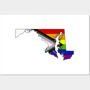 Progress pride flag - Maryland Posters and Art